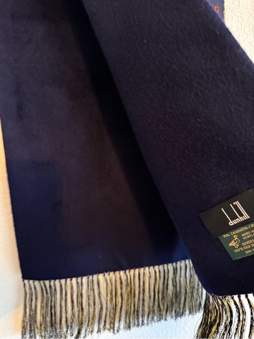 Vintage Dunhill Reversible Cashmere Silk Scarf - Picture 7 of 16